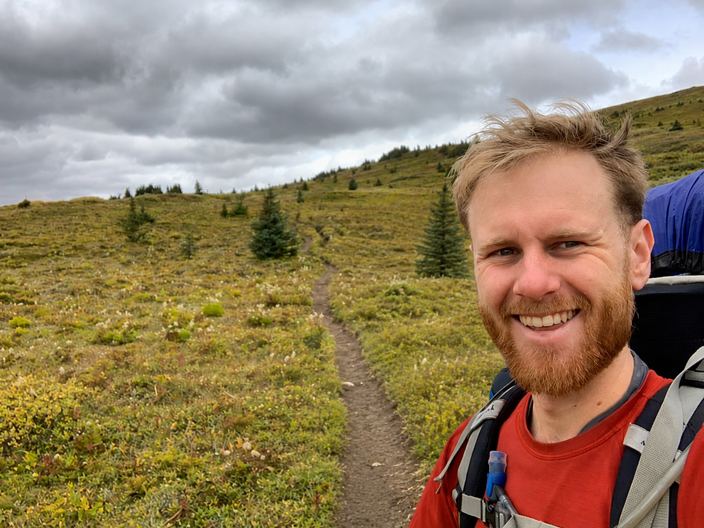 On a backcountry hike